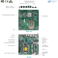 DFI CMS101 CMS103 Mini-ITX Industrial Motherboard Dual Channel DDR4 64GB SATA Desktop Panel PC Mainboard Dukungan Embedded