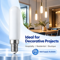 Ampoule LED tubulaire à filament T6 T20 4W 400LM de haute qualité, culot E14, 220VAC, corps en verre, sans scintillement, ampoules LED à filament CE RoHS