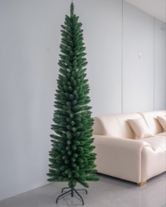 Sapin de Noël Artificiel Fin et Compact : Branches Vertes Denses, Construction Robuste, Décoration de Fêtes Élégante pour Espaces Restreints, Alimentation Solaire - Product Image 3