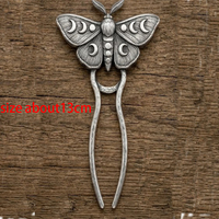 Épingle à cheveux Gothique Papillon de Lune, Pique à cheveux Sorcière Phases de Lune, Accessoires pour chignon Insecte Céleste pour Femme