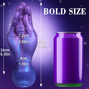 Dildo de Silicona Líquida Realista en Forma de Mano, Tamaño Grande, 100% Impermeable, Ecológico, Portátil, Juguete Anal, Morado-Azul - Product Image 5