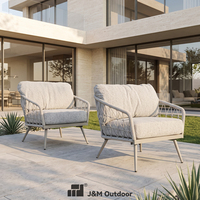 Ensemble de canapés de patio modernes et confortables J&M Outdoor pour 4 personnes, pour cour et salon