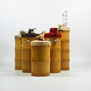 <b>Bamboo</b> Tea Canister With Cloth Lid Chinese Style Storage <b>Container</b> For Tea Gift Packaging Chongqing Made - Product Image 2