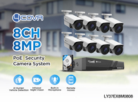 4K Commercial PoE Bullet IP AI Human/Vehicle Detection 2TB NVR 8Pcs IP67 Night Vision 8 Channel Surveillance Camera System