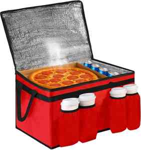 Insulated Cooler Bag Designer with Top Zippered Closure and Cup Holders for Reusable Delivery & Storage Bags - Product Image 6