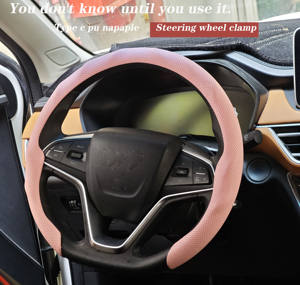 벌집 모공 가죽 스티어링 커버 가죽 자동차 휠 액세서리 자동차 핸들을 보호 - Product Image 3