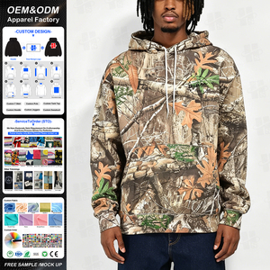 Wholesale Camouflage Print Hooded Sweatshirt Custom 100% Polyester Sublimation Printed Lightweight Men's Casual Camo Hoodie - Product Image 1