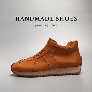 รองเท้าหนังลำลองเปิดนิ้วเท้ากลางสีน้ำตาลรองเท้ากีฬาสำหรับผู้ชายดีไซน์ด้านบนเป็นหนังแท้ตาข่ายกันลื่น - Product Image 4