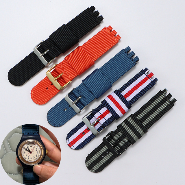 Nylon Watch Strap 17/19/20mm Striped Design for S Watch