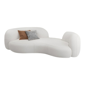 مجموعة أرائك سحابية نصف دائرية من قماش الخروف المخملي بتصميم بسيط للأريكة الداخلية المنحنية - Product Image 5