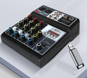 Hot 4-Way Small Mixing Console Cross-Border USB Computer Music Recording Studio <span class=keywords><strong>DJ</strong></span> Mixer - Product Image 5