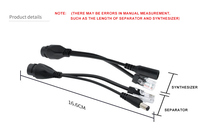Divisor PoE para Exteriores con Clasificación IP67, Salida Fija de 12V, Adaptador de Alimentación por Ethernet de 10/100Mbps para Sistemas de Seguridad con Cámaras CCTV