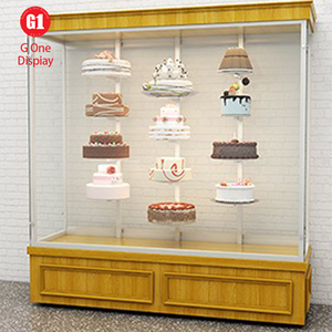 Vitrine de boulangerie en bois avec éclairage LED, comptoir, présentoir à gâteaux personnalisé, présentoir à pain, vitrine en verre - Product Image 1