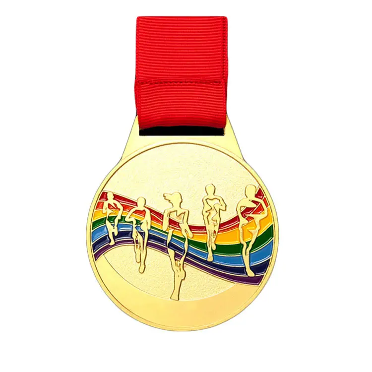 Fabricantes Atacado Tênis Torneio Rainbow Gold Leaf Logo Sports Spot Coleção Presentes Zinc Alloy Medal