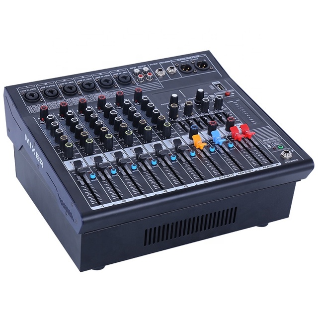 MB Power Mixer Amplifier 8 Channel Audio Mixer With Amplifier Karaoke Power Mixer