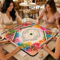 Tapis de jeu de Mahjong américain, grand, antidérapant, insonorisant, rembourré en néoprène, accessoire de table toutes saisons