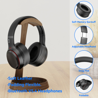 Casque audio sans fil Budi Tws, stéréo, à réduction de bruit, pliable, pour jeux, avec basses puissantes