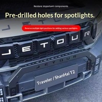 Nouveau Jetour Traveler Shanhai T2 OLIVER : Barre de protection avant (bull bar) avec ailes de dragon argentées, accessoires anti-collision modifiés