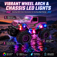 Mobil RC Amfibi Hardtop 4x4 Grosir Warna Pink dan Ungu Kontras dengan Grafik Petir di Atap, 2.4G, Putaran 360 Derajat, Off Road