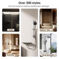 Ensemble de douche à main carré en alliage d'aluminium avec jet réglable et fonction massage, fixation murale pour salle de bain 3298
