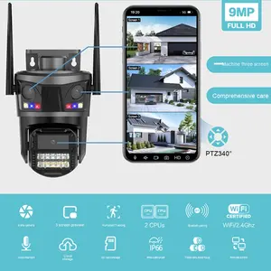 ICSEE 9MP كاميرا لاسلكية ثلاثية العدسات في الهواء الطلق واي فاي للماء المنزل فائقة الوضوح شبكة 5k مراقبة عن بعد الأمن ptz - Product Image 3