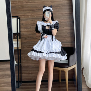 Cat Maid Costume Black And Pink Polyester Cosplay Outfit For Anime Role Playing Spring 2023 - Product Image 4
