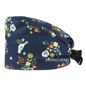 Scrub Caps Women, Adjustable Nurse Caps Elastic <b>Tie</b> <b>Back</b> Working Cap Scrub Cap Men with Buttons Nurse Hats Sweatband - Product Image 2