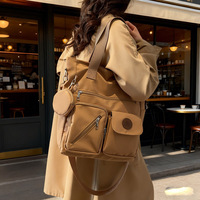 Sac à main SAIDING de style japonais en toile de polyester léger, à bandoulière unique, multi-poches, grande capacité, avec fermeture éclair