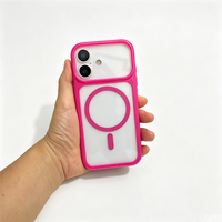Coque de téléphone magnétique tendance transparente couleur bonbon contrastée pour iPhone 18 17 16 15 14 13 12 Pro Max – Couleurs rose