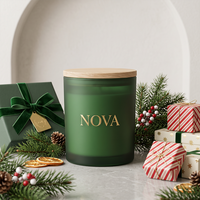 Gelas Lilin Kosong Mewah Warna-warni 8oz 10oz 14oz untuk Natal/Pernikahan, Stoples Lilin Unik Nordik dengan Tutup