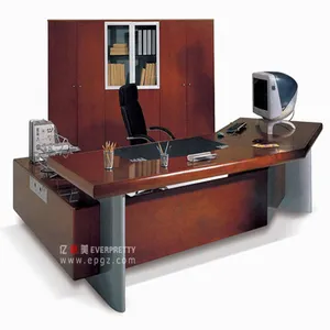 Mesa de oficina moderna, muebles de oficina, escritorio de oficina ejecutivo grande de madera