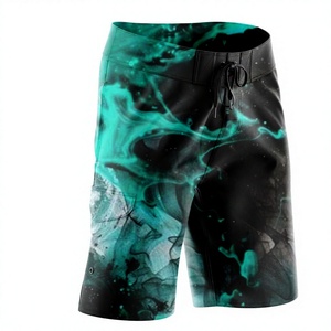 Men's Woven Polyester Solid Casual Shorts Anti-Wrinkle <b>Elastic</b> Waist Mid Rise Lightweight Breathable 220g - Product Image 3