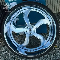 722auto Nouvelles jantes en aluminium forgé à deux pièces, jantes profondes 5x1143, 18 pouces, chrome argenté, or brossé, pour Chevy