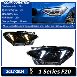 Adatto per modelli <span class=keywords><strong>BMW</strong></span> Serie 1 <span class=keywords><strong>F20</strong></span> dal 2012 al 2014, faro con luci diurne a LED stile "denti" e indicatori di direzione modificati - Product Image 5