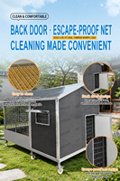 Grande niche pour chien en métal moderne de luxe, imperméable, pour l'extérieur, villa pour animaux de compagnie quatre saisons, chaude, robuste, détachable, facile à assembler