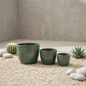 Macetas Modernas de Cerámica Esmaltada Verde para Plantas, Macetas para Plantas de Interior y Exterior, Venta al Por Mayor - Product Image 3