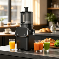 Extracteur de jus à froid à écran tactile, grande goulotte d'alimentation, presse-agrumes à mastication avec affichage numérique pour fruits et légumes