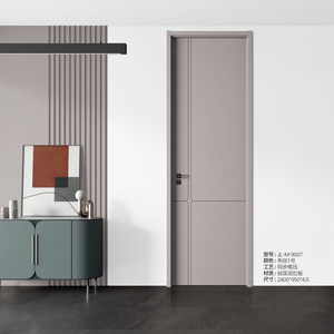 Vente en gros de portes en bois massif HDF stratifié design moderne placage en bois naturel résistant à l'eau pour cuisine hall salle de bain usage domestique - Product Image 2