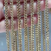 Xinfly Chaîne gourmette cubaine Miami creuse épaisse en or jaune massif 18 carats Au750, non ternissable, pour hommes et femmes, 3.1mm 4.2mm 5.3mm