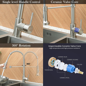 <span class=keywords><strong>Robinet</strong></span> de cuisine moderne en cuivre en gros, personnalisable, avec douchette extractible pour évier de cuisine - Product Image 4