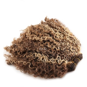 Extensiones de Cabello Humano VMAE HighLight Blonde 613, Rubio <span class=keywords><strong>Claro</strong></span>, Marrón <span class=keywords><strong>Claro</strong></span>, Rizado, <span class=keywords><strong>Balayage</strong></span>, Tejido Cosido, Rubio Miel, Afro Rizado - Product Image 3