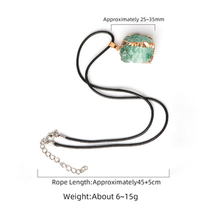 Hot-selling Natural Irregular Stone <b>Clear</b> Quartz <b>Rose</b> Quartz Jewelry Accessory Leather Rope Pendant Necklace Adjustable - Product Image 5