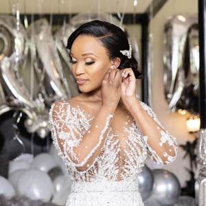 S9108F 2026 High Quality Luxury Removable Long Chapel Lace Train Detachable Tail Bohemian Floral Pattern Wedding Dress Bridal - Product Image 2