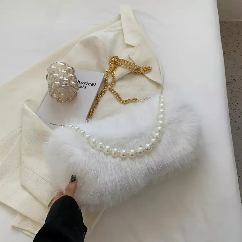 High Quality Luxury Fox Fur Handbag Winter Fur Bags Women 2023