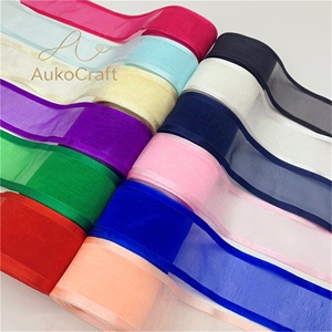 Nastro in organza con bordo in raso per decorazioni natalizie e nuziali, fai da te, per fiocchi e confezioni regalo - Product Image 4