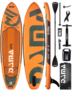 โรงงาน OEM จีน ผลิตบอร์ดยืนพายขนาด 10' 6'' บอร์ดพายแบบเป่าลมสำหรับกีฬาทางน้ำ ยี่ห้อ DAMA สีส้ม บอร์ด SUP คุณภาพดีที่สุด - Product Image 1