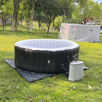 Piscine SPA gonflable ronde en promotion, bain à remous extérieur léger, grande piscine avec couverture pour jardin ou usage domestique