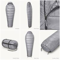 Sac de couchage léger à capuche type momie, en tissu Ripstop, pour camping, randonnée, backpacking, voyage, sac de couchage individuel portable, OEM personnalisé