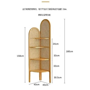 Support de rangement en rotin en bois massif japonais Armoire latérale au design moderne pour salle de bain chambre ou <span class=keywords><strong>salon</strong></span> pour balcon appartement - Product Image 2