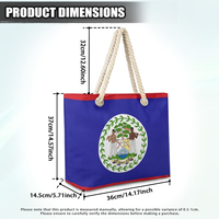 Sac fourre-tout en polyester souvenir touristique, motif drapeau pan-africain, décoration en chanvre naturel, sac décontracté pour les trajets quotidiens et l'école